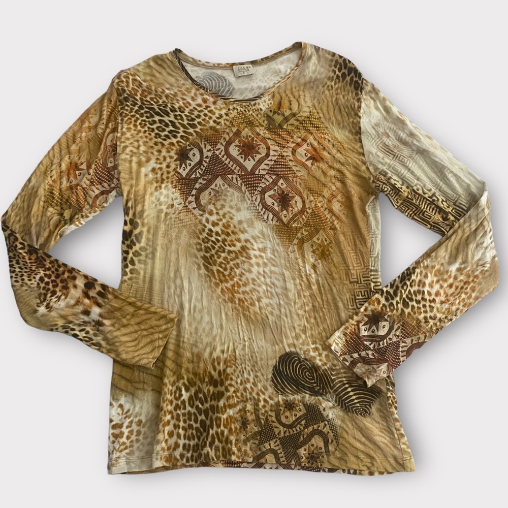 PAUW Amsterdam Women’s Top Shirt XXL 2XL Animal Print Quiet Luxury Mobwife